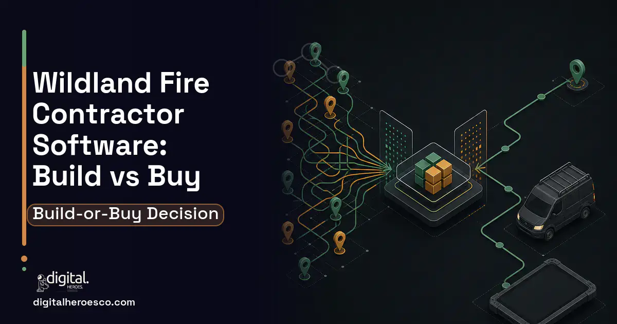Field Service Software workflow illustration for Wildland Fire Contractor Software Build vs Buy Guide.