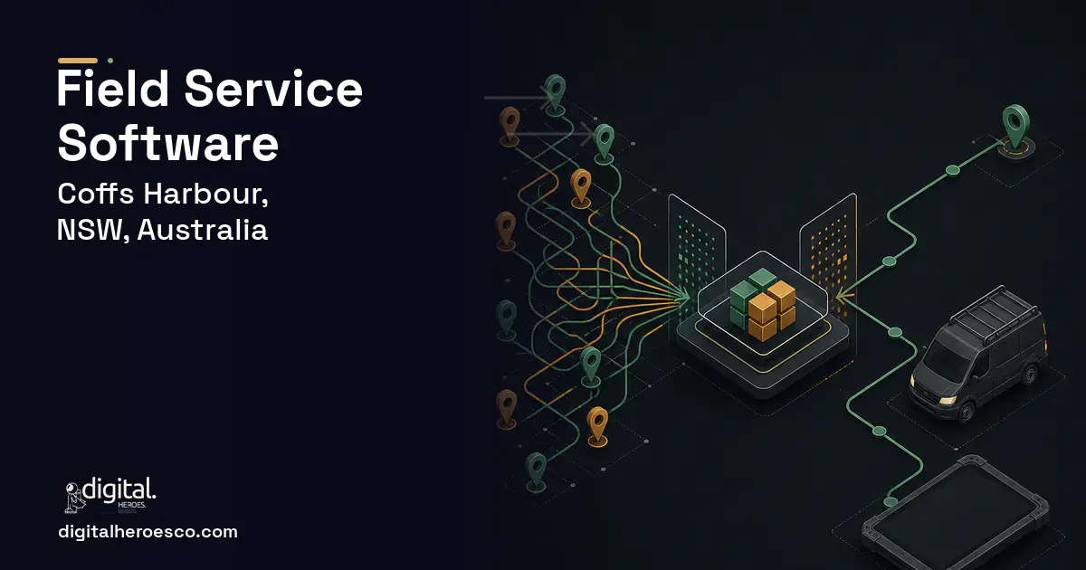 Field Service Software workflow illustration for Coffs Harbour, NSW, Australia.