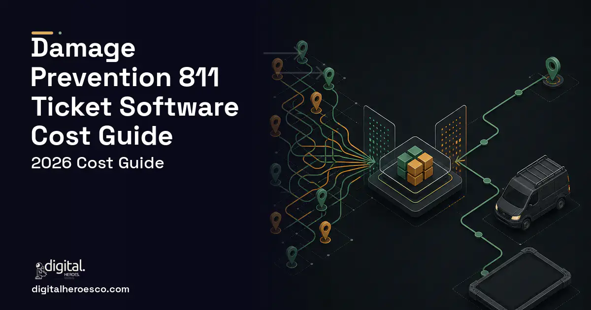 Field Service Software workflow illustration for Damage Prevention 811 Ticket Software Cost Guide.