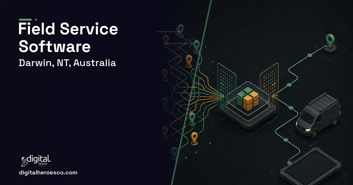 Field Service Software workflow illustration for Darwin, NT, Australia.