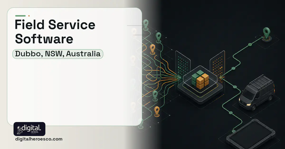 Field Service Software workflow illustration for Dubbo, NSW, Australia.