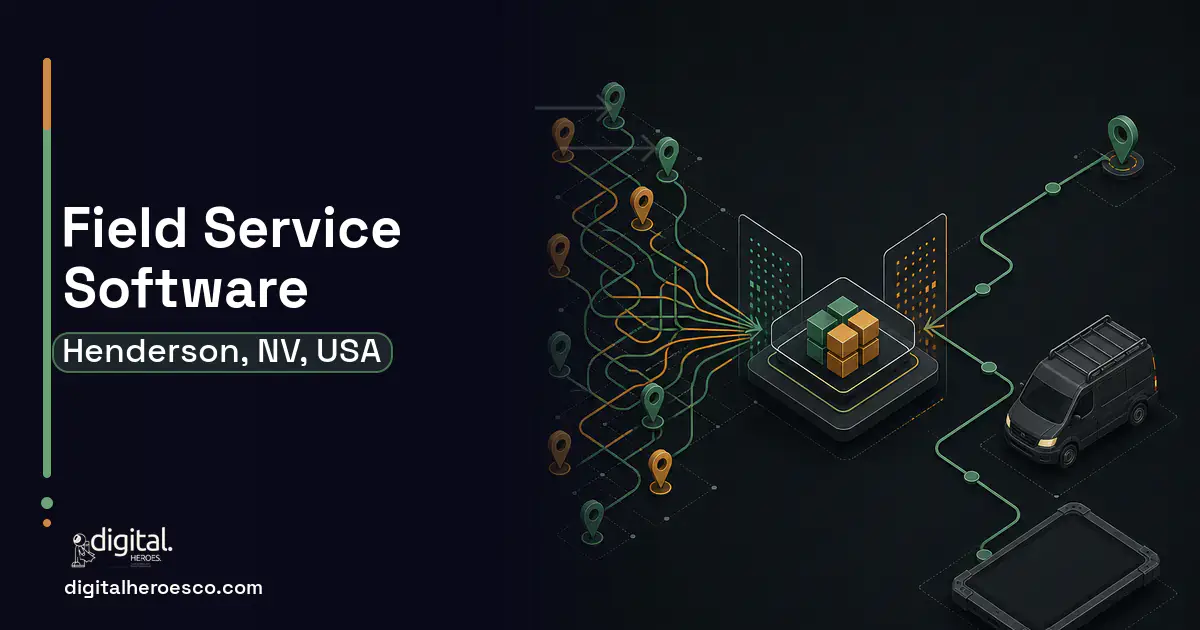Field Service Software workflow illustration for Henderson, NV, USA.