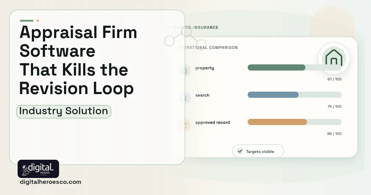 Appraisal Firm software visual showing property, search, and approved record.