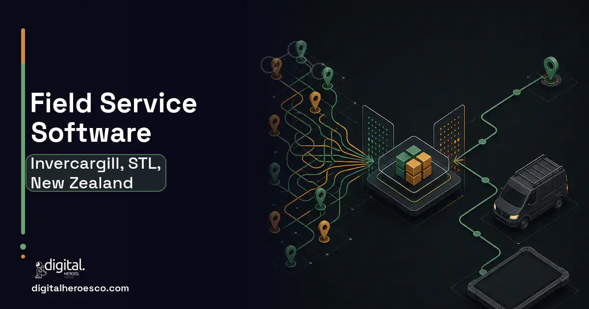Field Service Software workflow illustration for Invercargill, STL, New Zealand.
