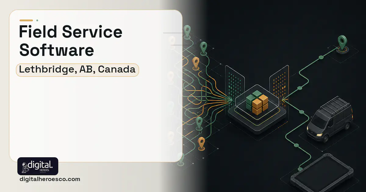 Field Service Software workflow illustration for Lethbridge, AB, Canada.