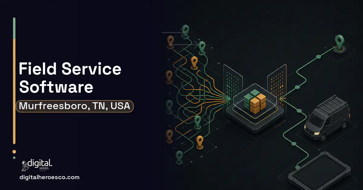 Field Service Software workflow illustration for Murfreesboro, TN, USA.