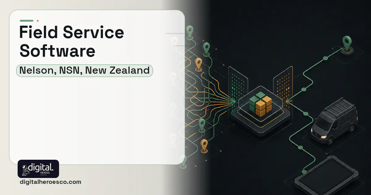 Field Service Software workflow illustration for Nelson, NSN, New Zealand.