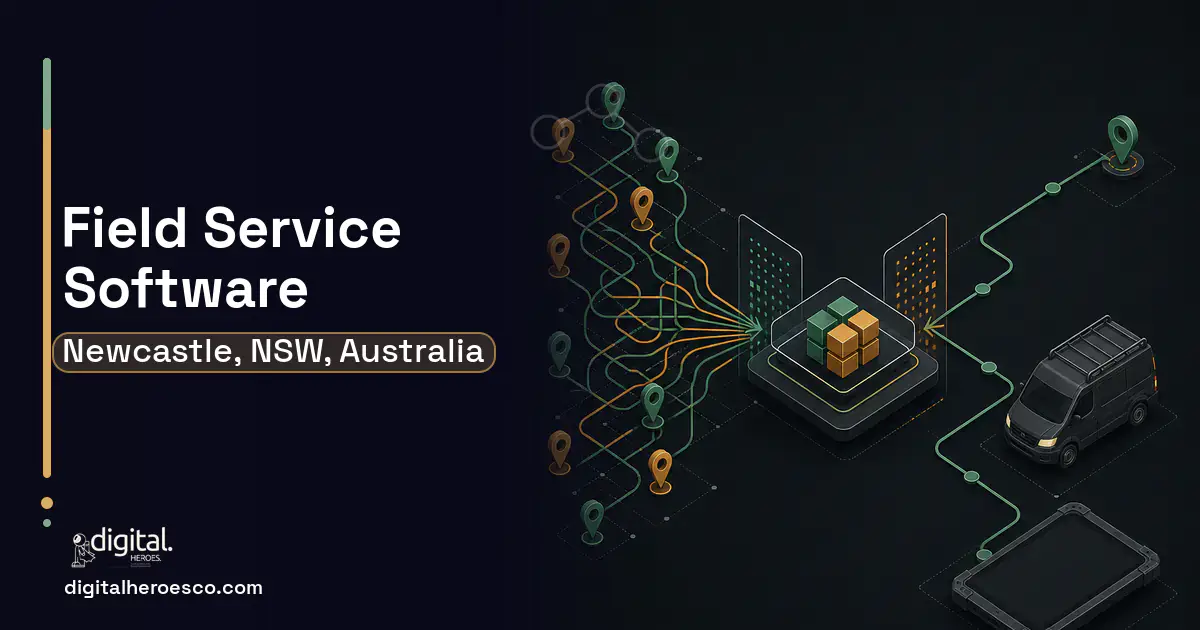 Field Service Software workflow illustration for Newcastle, NSW, Australia.