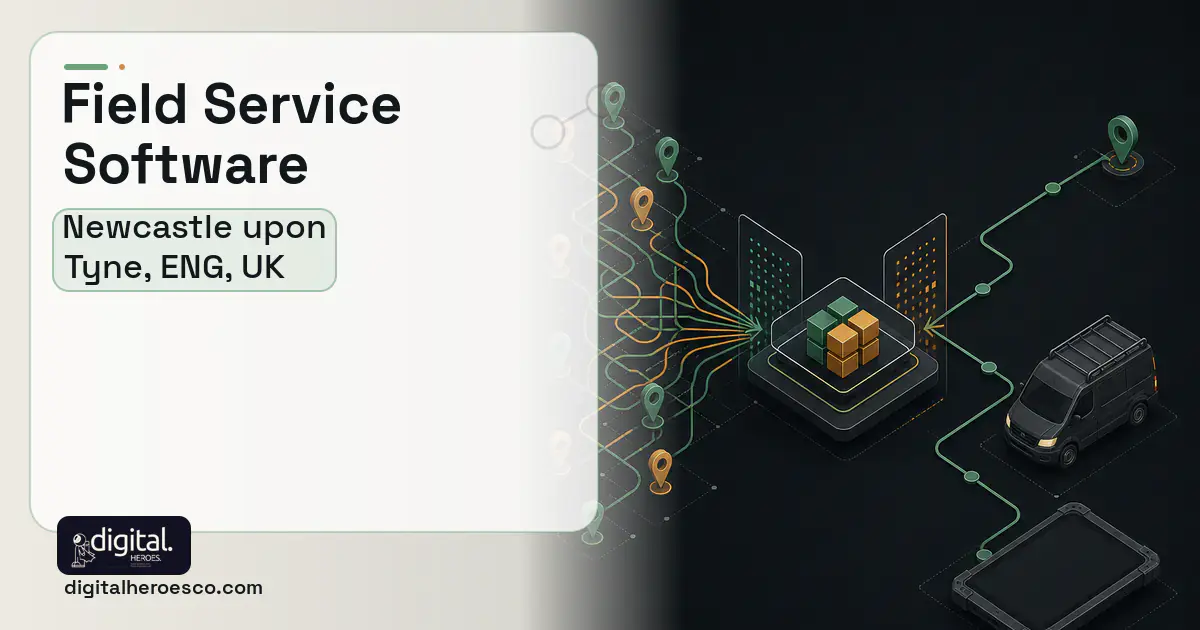 Field Service Software workflow illustration for Newcastle upon Tyne, ENG, UK.