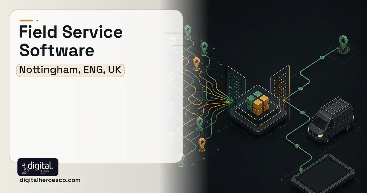 Field Service Software workflow illustration for Nottingham, ENG, UK.