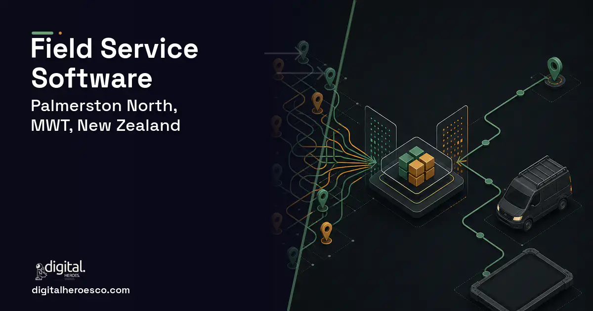 Field Service Software workflow illustration for Palmerston North, MWT, New Zealand.