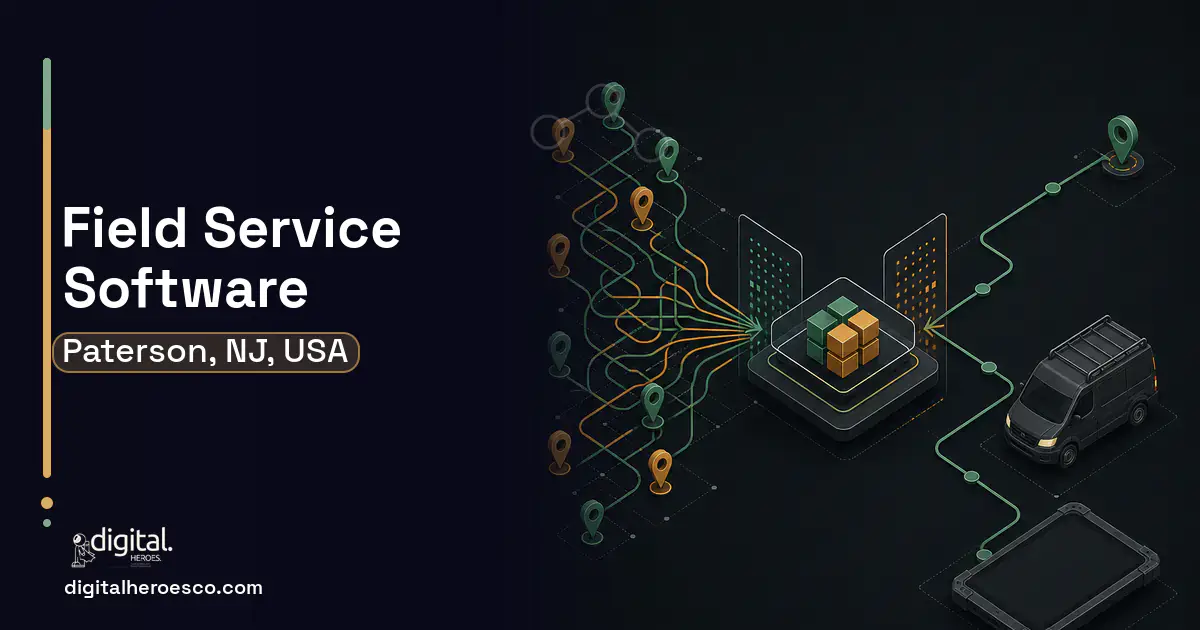 Field Service Software workflow illustration for Paterson, NJ, USA.