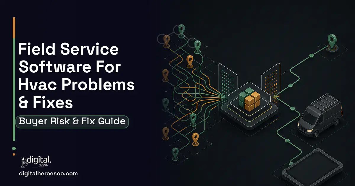 Field Service Software FOR Hvac workflow illustration showing common problems and fixes.