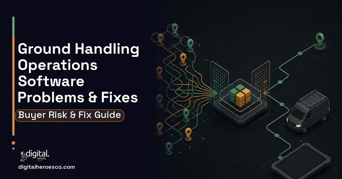 Ground Handling Operations Software workflow illustration showing common problems and fixes.