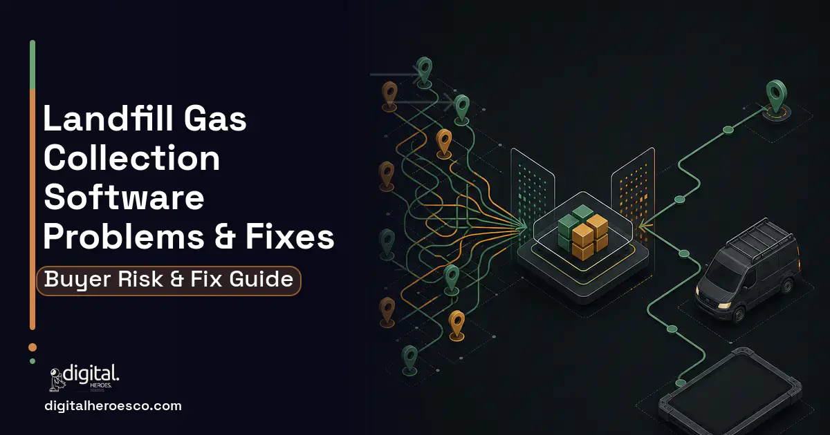Landfill GAS Collection Software workflow illustration showing common problems and fixes.