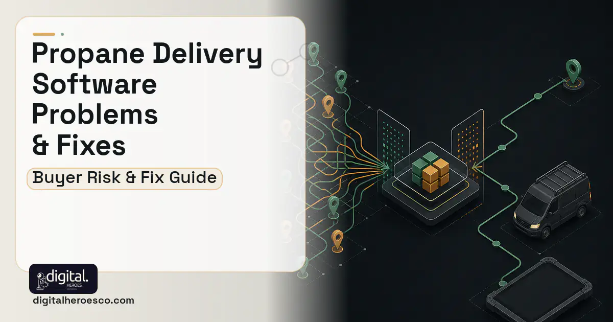 Propane Delivery Software workflow illustration showing common problems and fixes.
