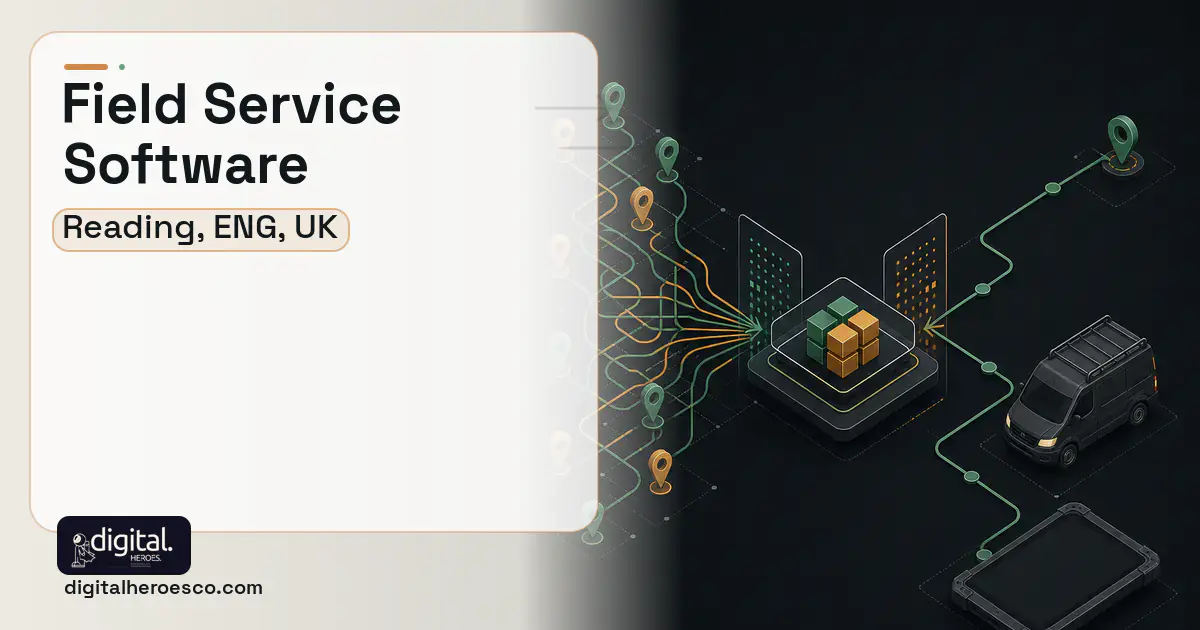 Field Service Software workflow illustration for Reading, ENG, UK.