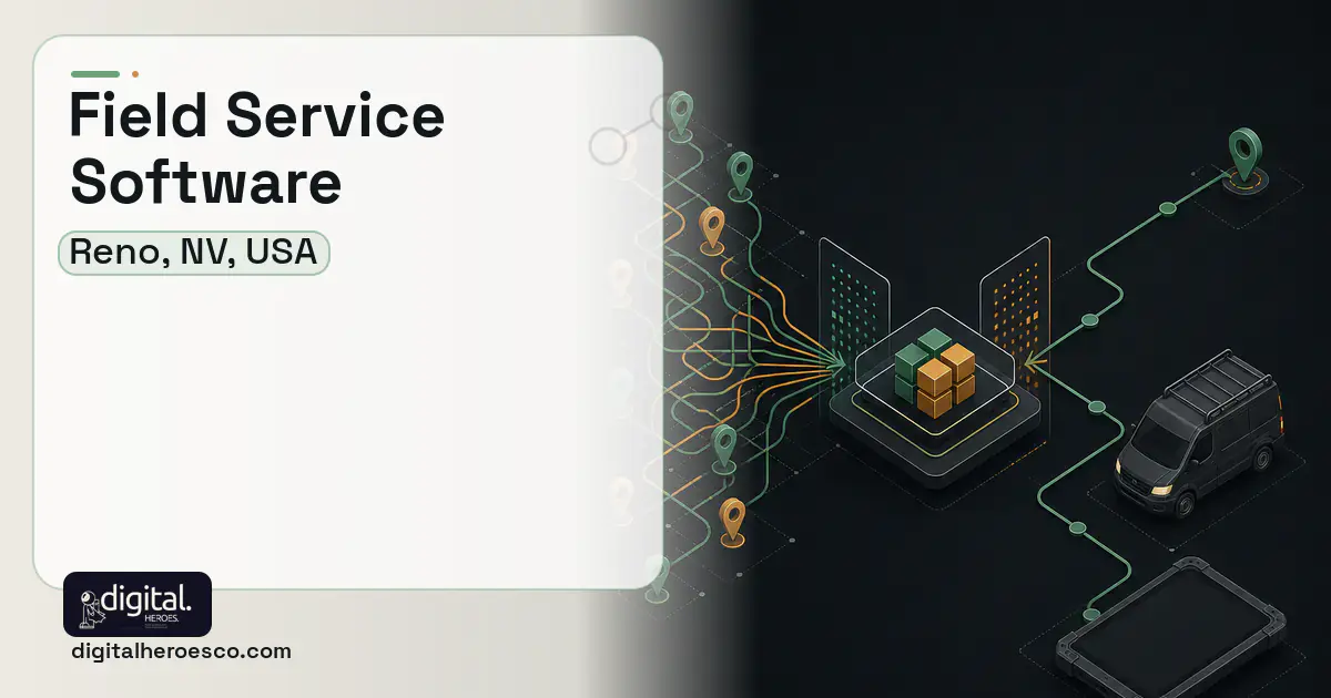 Field Service Software workflow illustration for Reno, NV, USA.