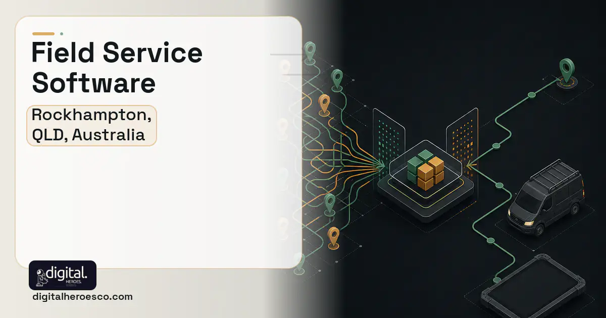Field Service Software workflow illustration for Rockhampton, QLD, Australia.