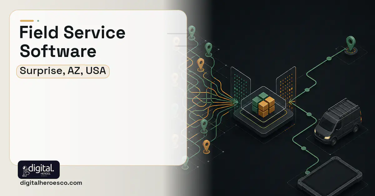 Field Service Software workflow illustration for Surprise, AZ, USA.