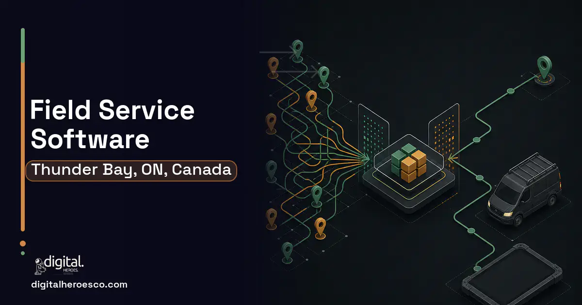 Field Service Software workflow illustration for Thunder Bay, ON, Canada.