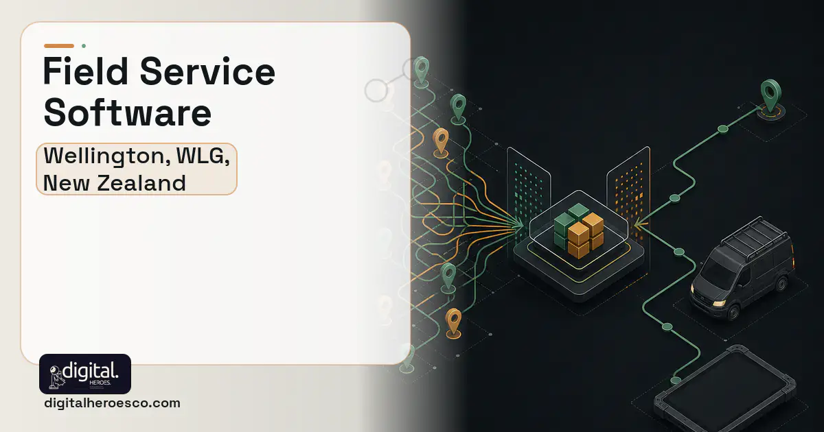 Field Service Software workflow illustration for Wellington, WLG, New Zealand.
