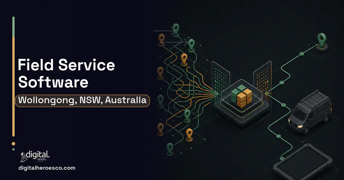 Field Service Software workflow illustration for Wollongong, NSW, Australia.
