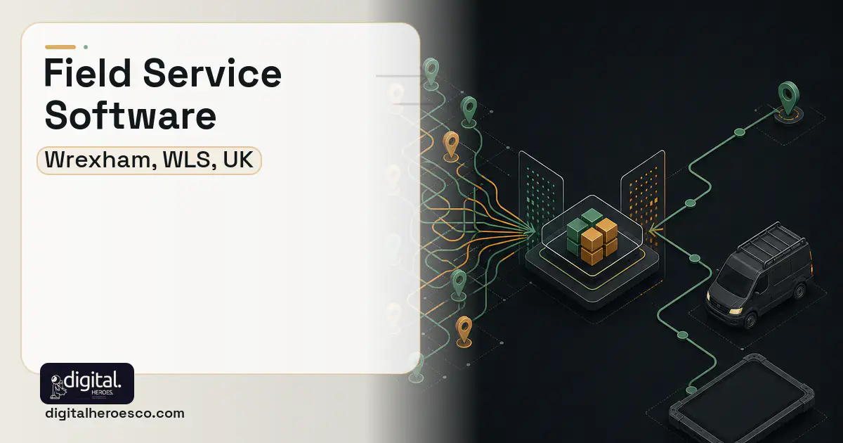 Field Service Software workflow illustration for Wrexham, WLS, UK.