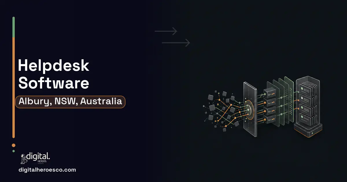Helpdesk Software workflow illustration for Albury, NSW, Australia.