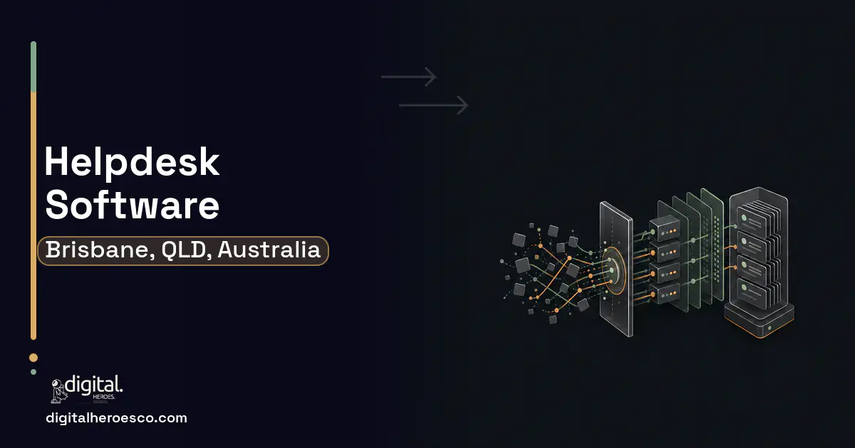 Helpdesk Software workflow illustration for Brisbane, QLD, Australia.