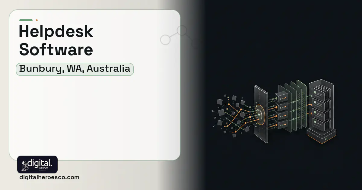 Helpdesk Software workflow illustration for Bunbury, WA, Australia.