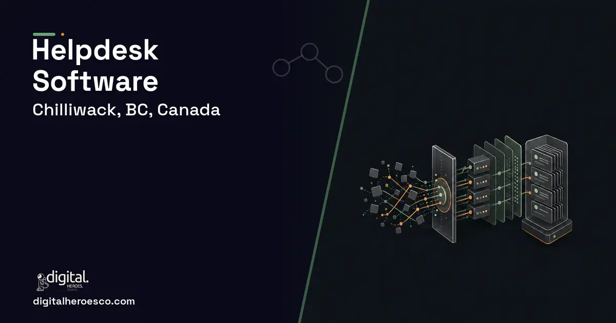 Helpdesk Software workflow illustration for Chilliwack, BC, Canada.