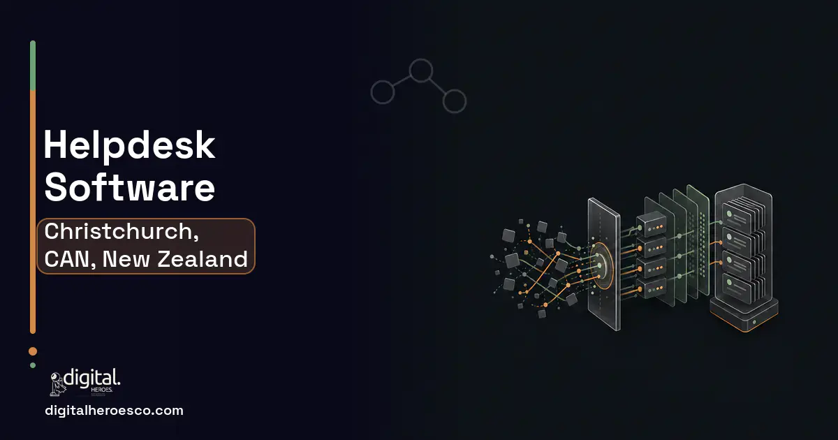 Helpdesk Software workflow illustration for Christchurch, CAN, New Zealand.