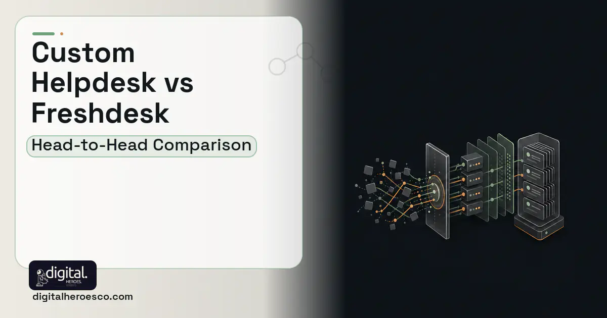 Helpdesk Software workflow illustration for Custom Helpdesk Software vs Freshdesk.