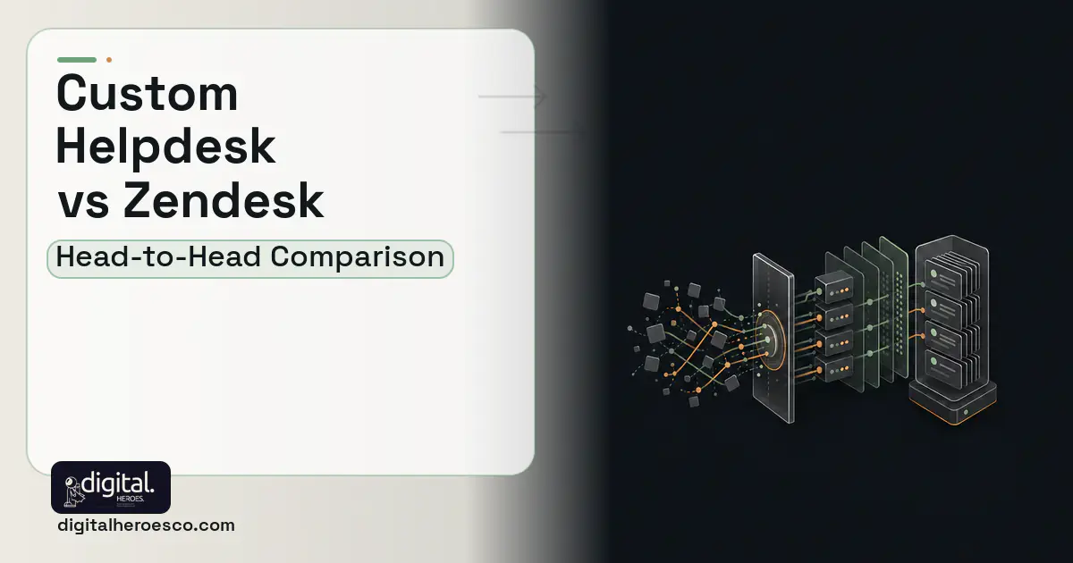 Helpdesk Software workflow illustration for Custom Helpdesk vs Zendesk and Freshdesk.
