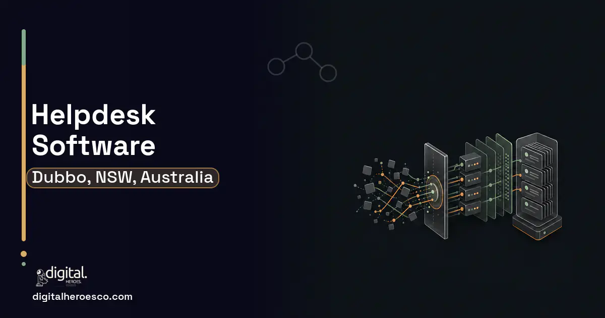 Helpdesk Software workflow illustration for Dubbo, NSW, Australia.