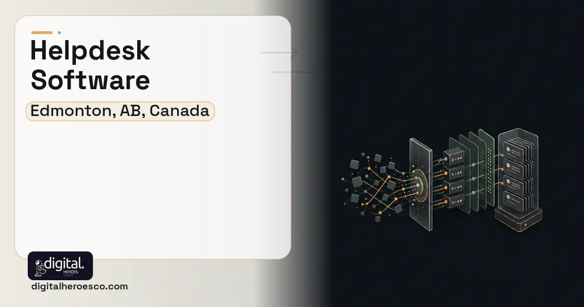 Helpdesk Software workflow illustration for Edmonton, AB, Canada.