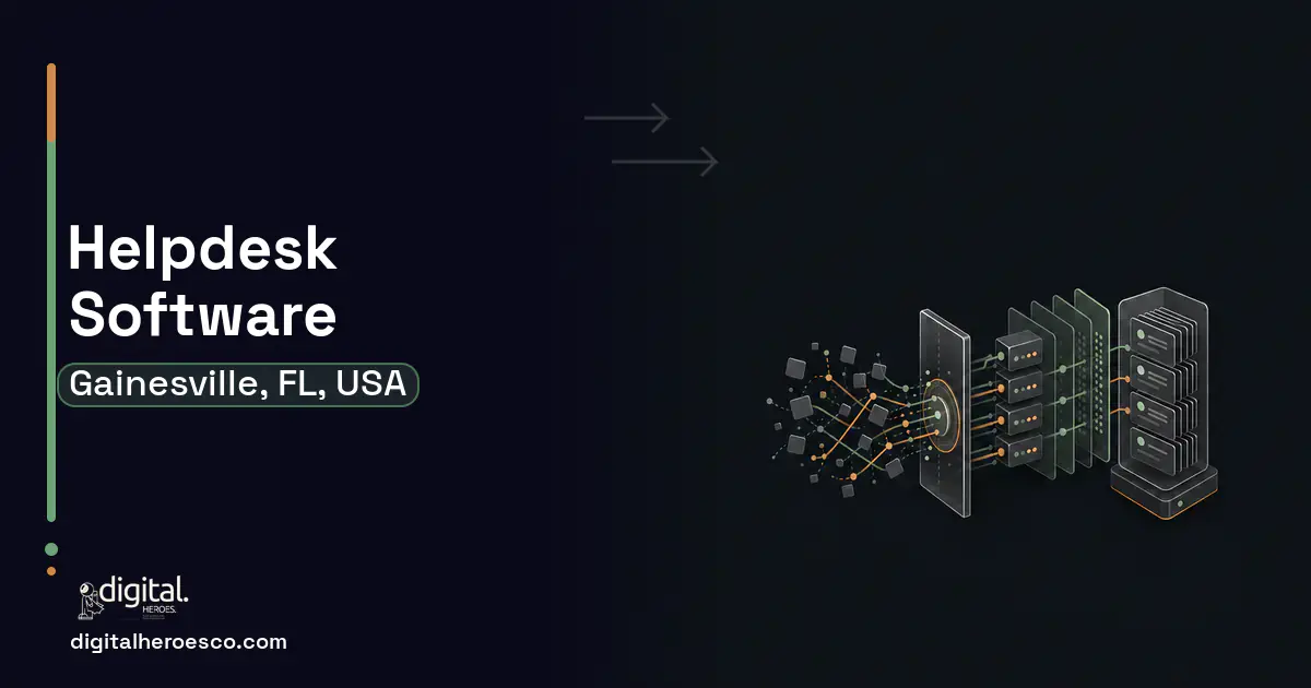 Helpdesk Software workflow illustration for Gainesville, FL, USA.