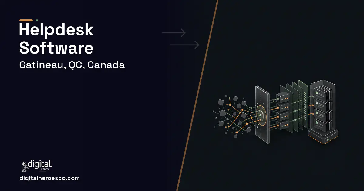 Helpdesk Software workflow illustration for Gatineau, QC, Canada.