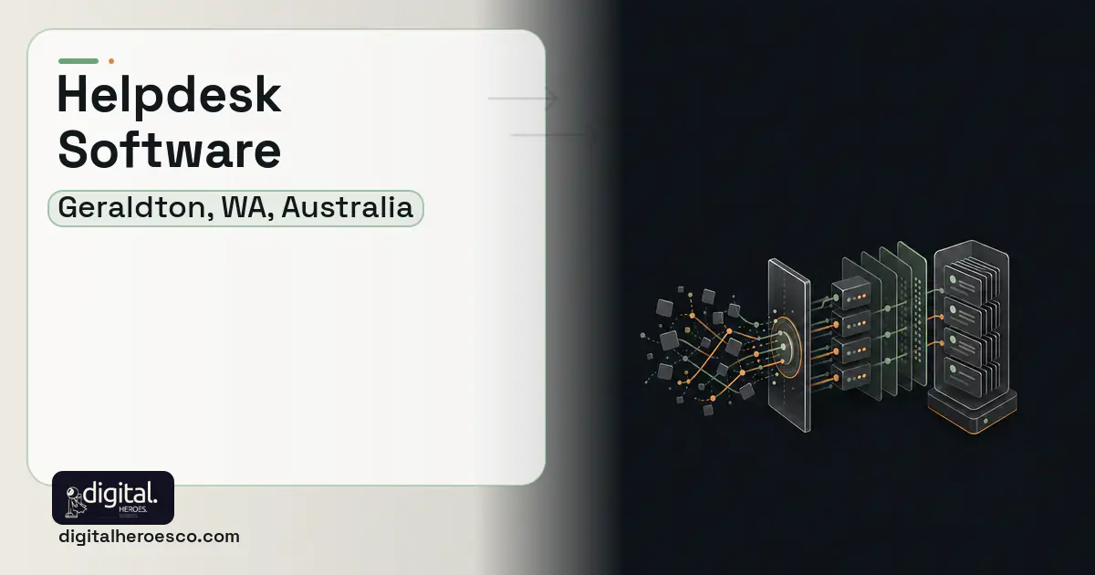 Helpdesk Software workflow illustration for Geraldton, WA, Australia.