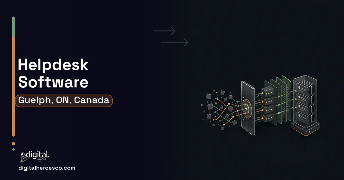 Helpdesk Software workflow illustration for Guelph, ON, Canada.