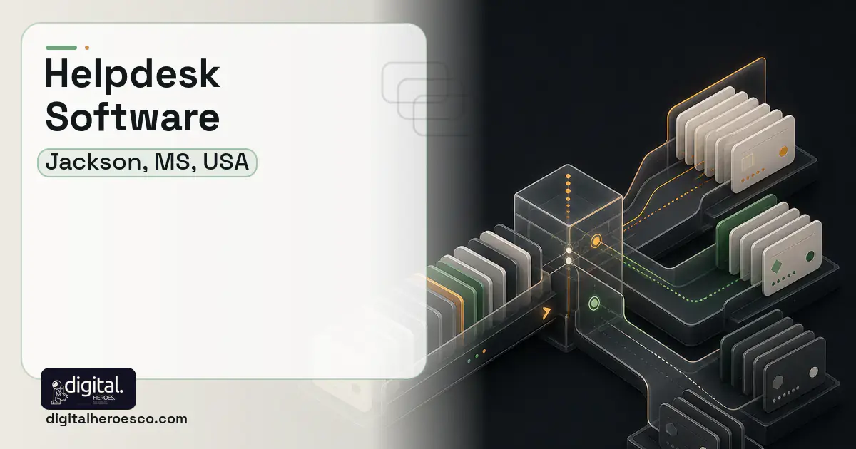 Helpdesk Software software overview illustration for Jackson, MS, USA.
