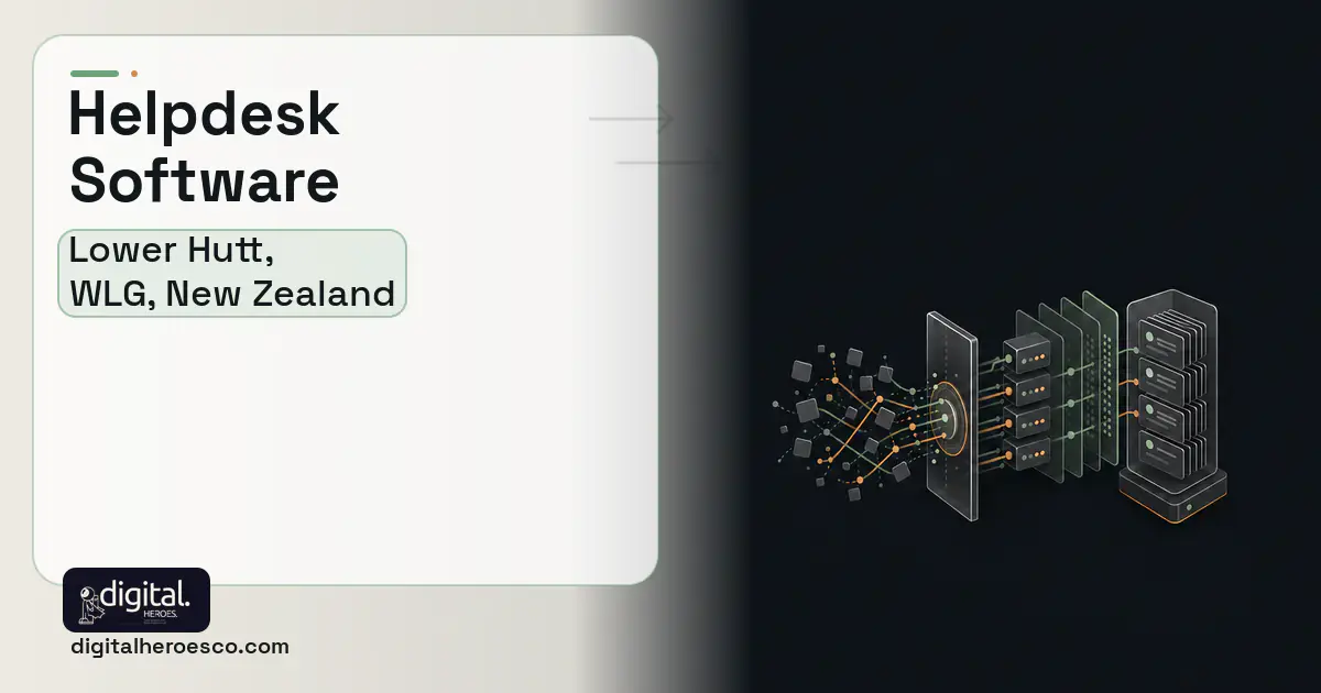 Helpdesk Software workflow illustration for Lower Hutt, WLG, New Zealand.