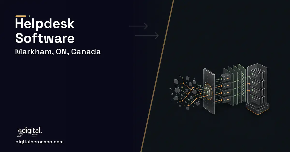 Helpdesk Software workflow illustration for Markham, ON, Canada.