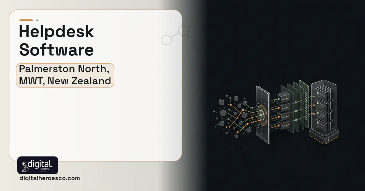 Helpdesk Software workflow illustration for Palmerston North, MWT, New Zealand.