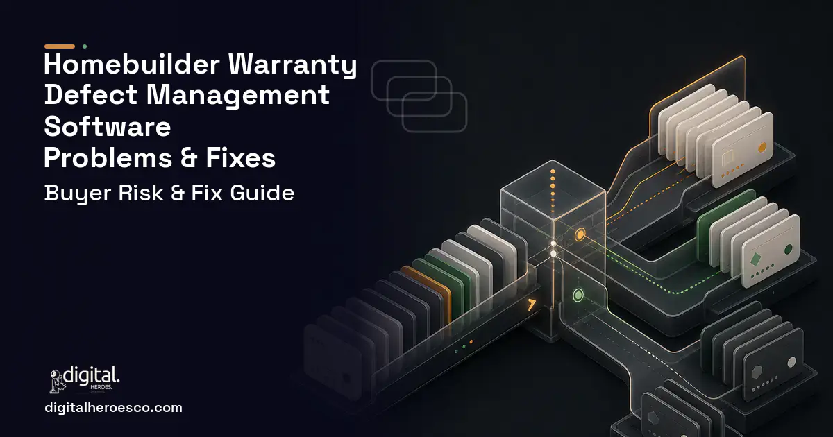 Homebuilder Warranty Defect Management Software software overview illustration showing common problems and fixes.