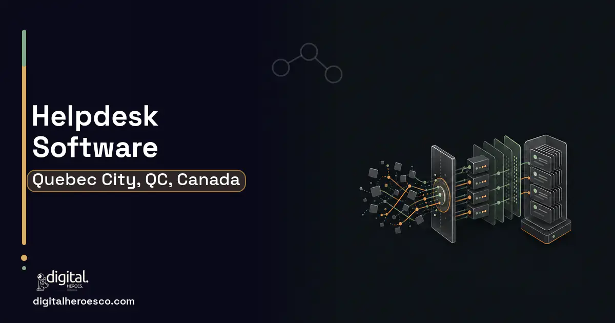 Helpdesk Software workflow illustration for Quebec City, QC, Canada.