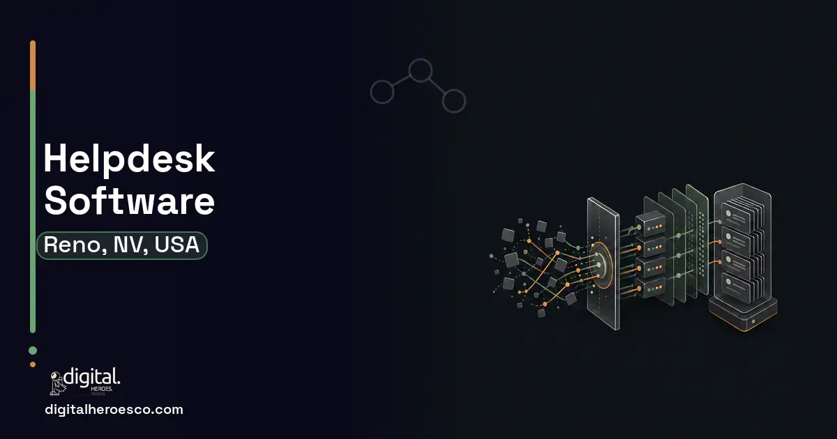 Helpdesk Software workflow illustration for Reno, NV, USA.