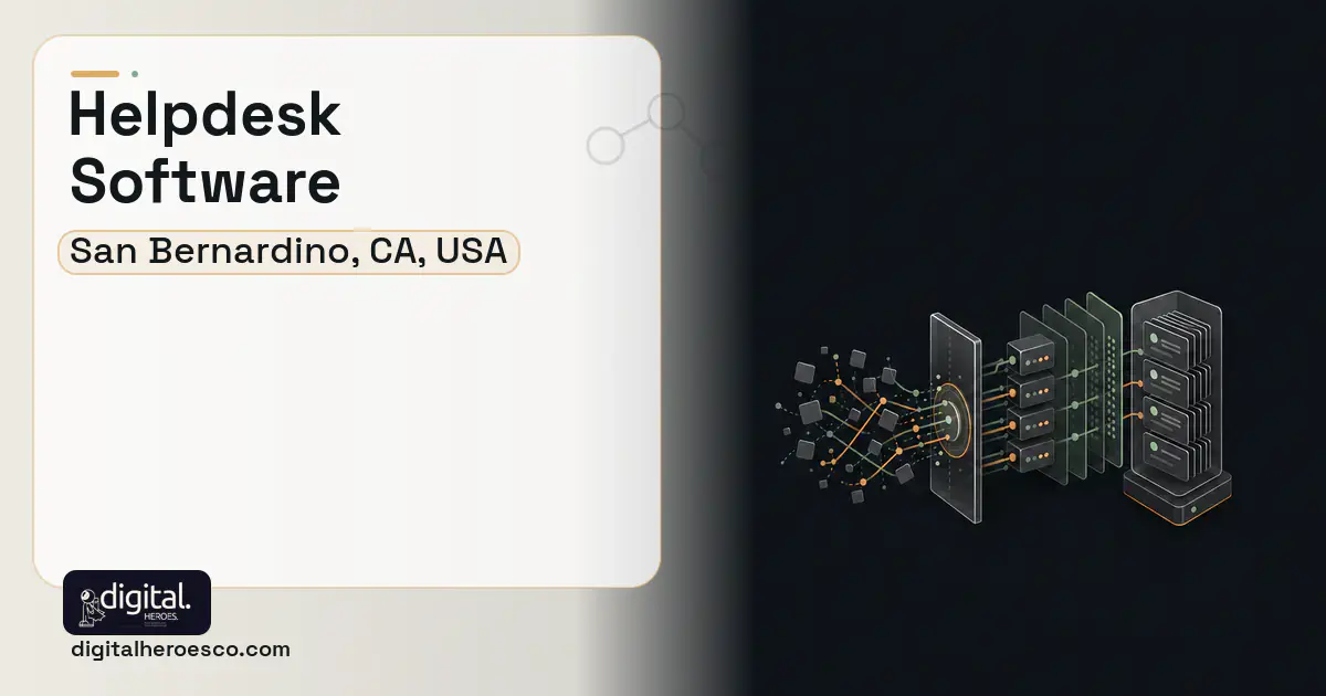 Helpdesk Software workflow illustration for San Bernardino, CA, USA.