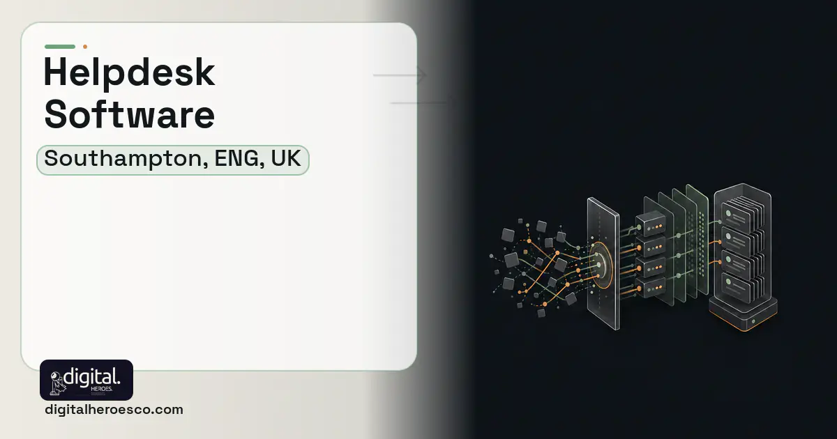 Helpdesk Software workflow illustration for Southampton, ENG, UK.